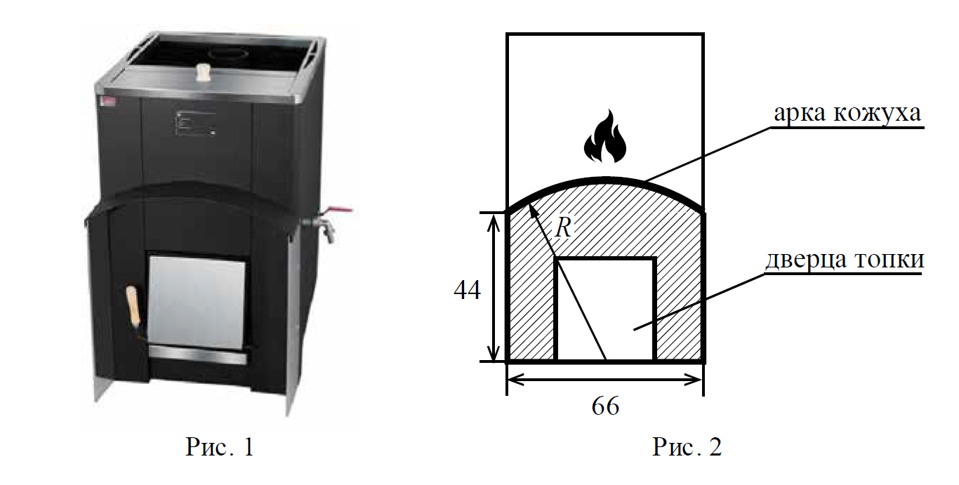 Хозяин выбрал дровяную печь чертеж передней панели печи показан на рисунке 2 печь 72 42