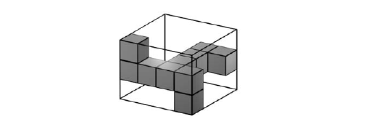 Изображенную на рисунке фигуру из кубиков поместили в коробку имеющую форму прямоугольного
