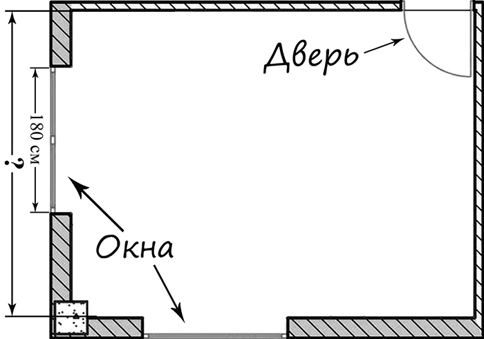 На рисунке изображен план комнаты ширина окна равна 180 найдите чему примерно равна ширина комнаты