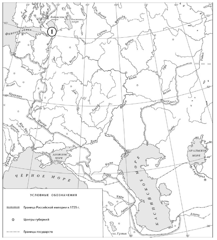 Карта россии 1725