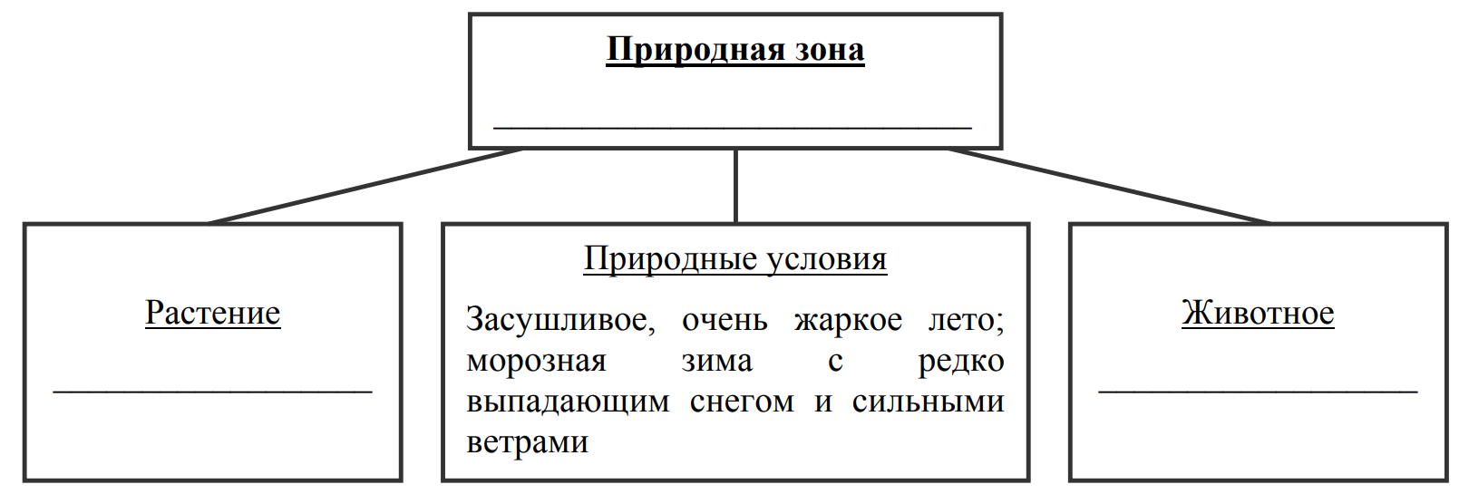 Заполните пустые ячейки на схеме выбрав