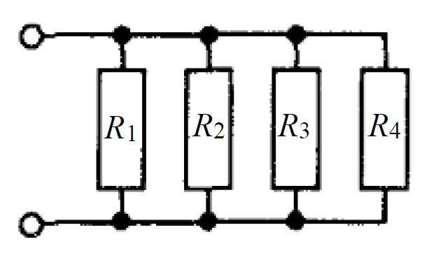Четыре резистора соединены так как показано на рисунке