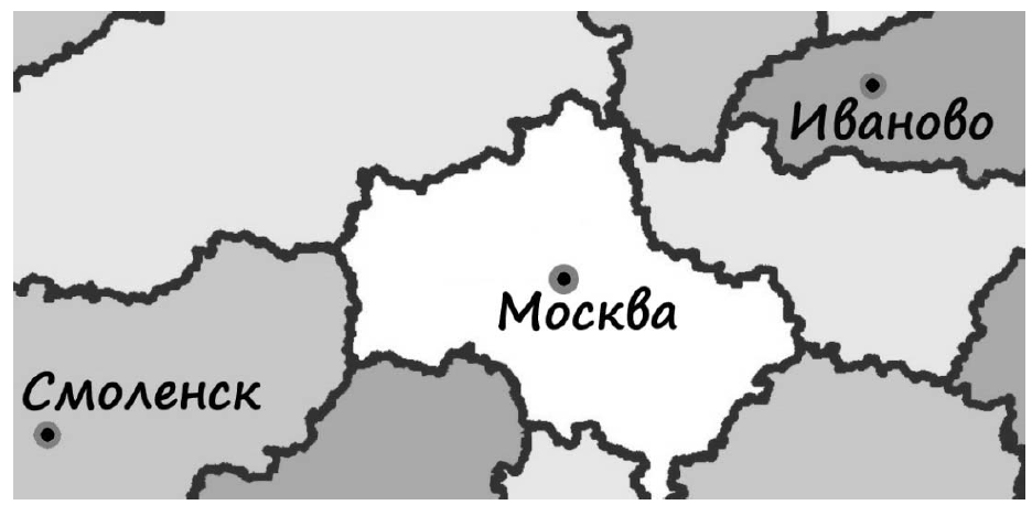 На рисунке изображен фрагмент карты европейской части россии