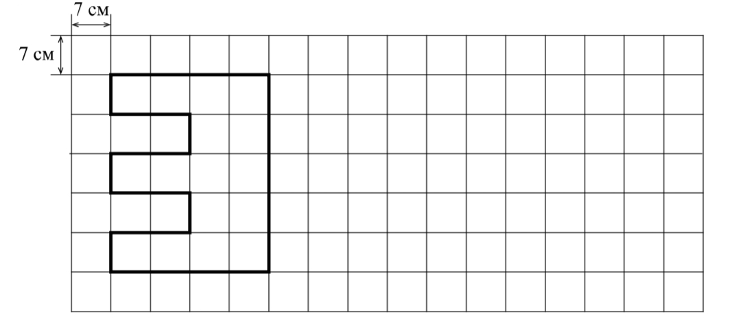 На рисунке дано поле расчерченное на квадраты со стороной 6 см найдите периметр этой фигуры