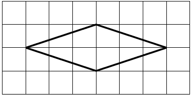 Изображен ромб найдите длину его большей диагонали. Ромб по клеткам. Ромб на квадратной решетке. Чертим ромб по клеточкам. Фигуры на квадратной решетке ромб.
